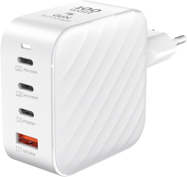 NABO - USB-GAN Quad Charger 3xUSBC/1xUSBA max.100W ohne Kabel ws