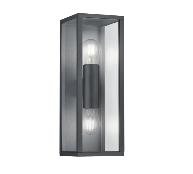 TRIO LEUCHTEN - H.38 x B.14 x L.14cm, IP44, Alu-Druckguss Anthrazit