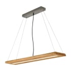 TRIO LEUCHTEN - 3000lm 3000K,H150xB.20xL.100cm Metall Nickel antik, Echtholz