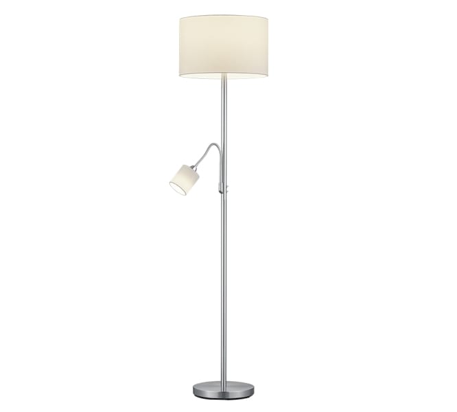TRIO LEUCHTEN - ohne LM, D:40xH:170cm Metall Nickel matt, Stoff weiß