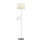 TRIO LEUCHTEN - ohne LM, D:40xH:170cm Metall Nickel matt, Stoff weiß