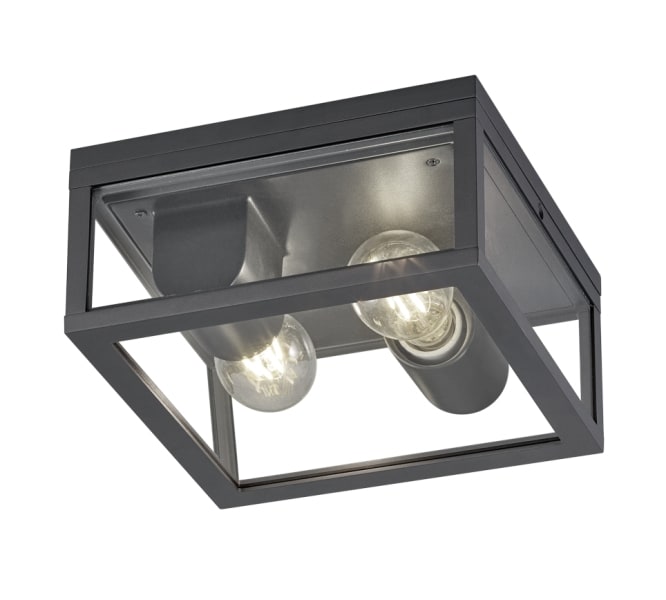 TRIO LEUCHTEN - H.11,5 x B.24 x L.24cm, IP44, Alu-Druckguss Anthrazit