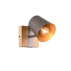 TRIO LEUCHTEN - L.11xH.11xAusl.23cm, Holz Deko Metall Nickel antik Gold