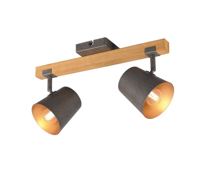 TRIO LEUCHTEN - D.10,5xL.50xH.23cm, Holz Deko Metall Nickel antik Gold