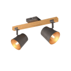TRIO LEUCHTEN - D.10,5xL.50xH.23cm, Holz Deko Metall Nickel antik Gold