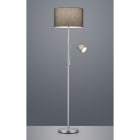 TRIO LEUCHTEN - ohne LM, D:40xH:170cm Metall Nickel matt, Stoff grau