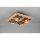 TRIO LEUCHTEN - D.10,5xL.39xB39xH.18cm, Holz Holz Deko,Metall Nickel a Gold