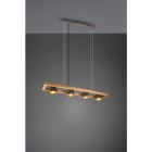 TRIO LEUCHTEN - D.10,5xL.100xB21xH.150cm, Holz Deko,Metall Nickel antik Gold