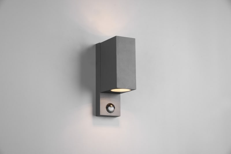 TRIO LEUCHTEN - H.22xB.7xL.11,8cm, eckig, IP44 BWM, Alu-DG, anthrazit