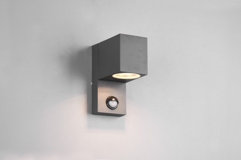 TRIO LEUCHTEN - H.15xB.7xL11,6cm, eckig, IP44 BWM, Alu-DG, anthrazit