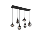 TRIO LEUCHTEN - D14/18/19,5xL.93,8H.150cm,Met.Schw.matt, Glas chrom bedampft