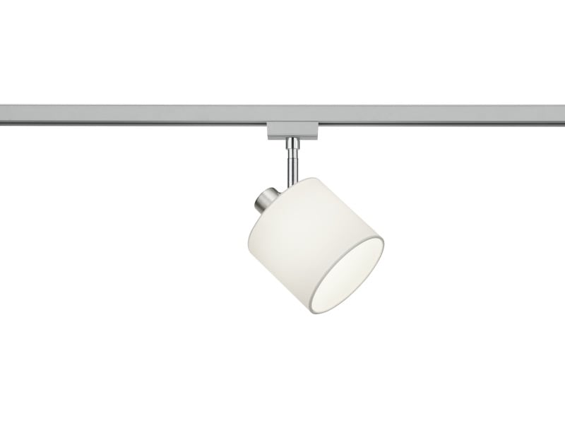 TRIO LEUCHTEN - 1xE14 o.LM, D.12xH.22cm, Metall Nickel matt, Stoffschirm weiß