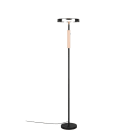 TRIO LEUCHTEN - 15W 1750lm, 3000K,D.33xH.160cm,Metall Schw m.Glas rauchfarb,SwitchDim.