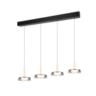 TRIO LEUCHTEN - 4x7,5W,4x750lm, 3000K,L115xB22xH200cm,Met Schw m.Glas rauchfarb,SwD,Lift-me
