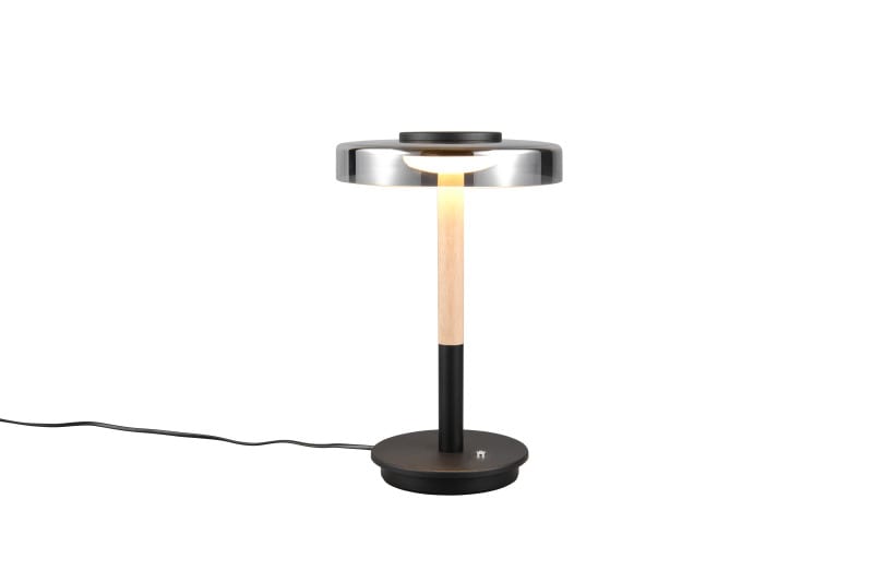 TRIO LEUCHTEN - 10W 1050lm, 3000K,D.22xH.35cm,Metall Schw. m.Glas rauchfarb,SwitchDim.
