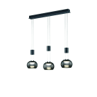TRIO LEUCHTEN - 3x8W 3x900lm,3000K,D.18xL.82xH.150cm,Jojo, SDim,Alu Schw.m,Glas chrom bed