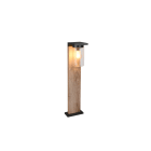 TRIO LEUCHTEN - 1xE27,oLM,IP44,B.16xH.65xT.16cm, Dämm.-sensor Met, holzf., Schw. matt, Glas
