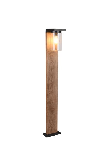 TRIO LEUCHTEN - 1xE27,oLM,IP44,B.16xH.100xT.17cm, Dämm.-sens. Met, holzf., Schw. matt, Glas