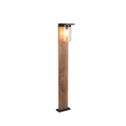 TRIO LEUCHTEN - 1xE27,oLM,IP44,B.16xH.100xT.17cm, Dämm.-sens. Met, holzf., Schw. matt, Glas
