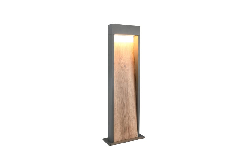 TRIO LEUCHTEN - 11W,3000K,1200lm,B.21,5xH.60xT.9,5cm IP44/ Met.,anthrazit, holzfarb