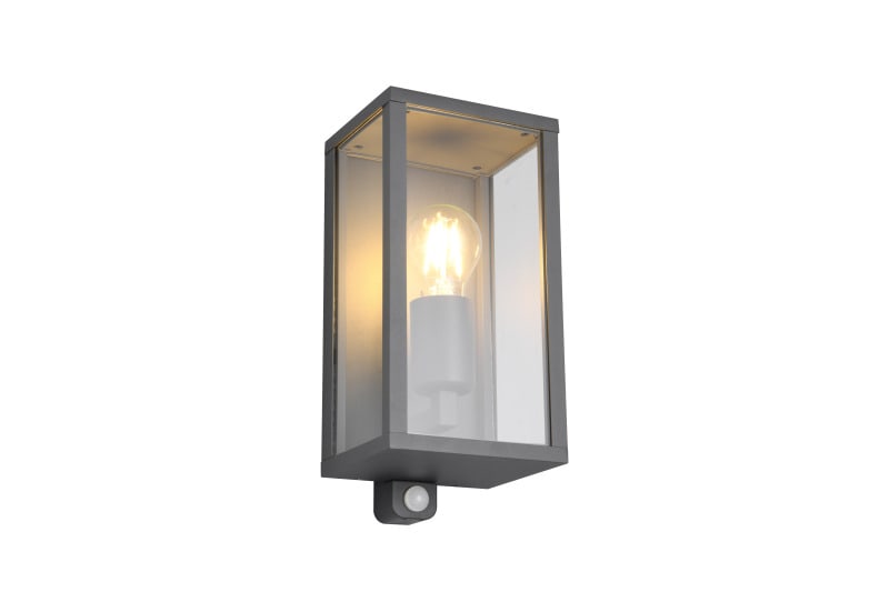 TRIO LEUCHTEN - B.14xH.29xT.13,5cm, IP44 Bew.-melder, Met., anthrazit