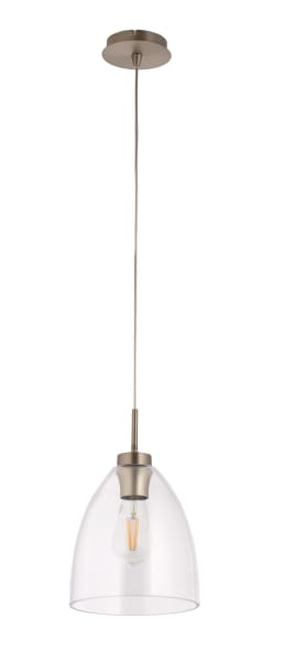 HUFNAGEL - Pendelleuchte ML Platin, Glas transparent