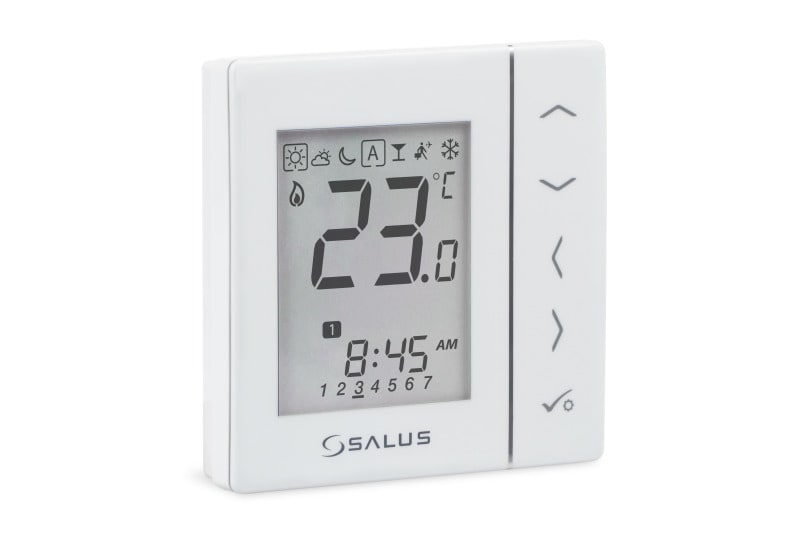 SALUS CONTROLS - Digitaler, programmierbararer Raumthermostat, 230V, UP, Weiß, großes Display