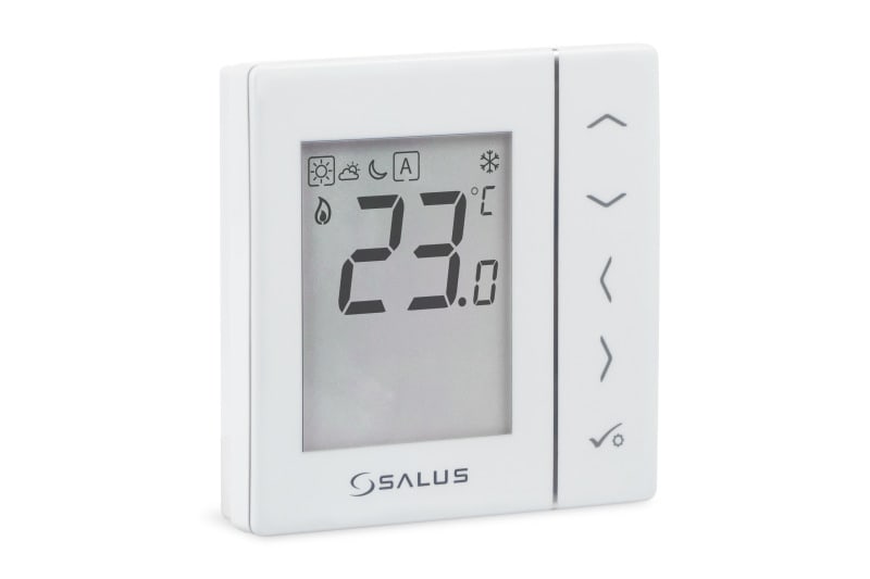 SALUS CONTROLS - Digitaler Raumthermostat, 230V, UP, Weiß, großes Display, Schaltstrom 3A