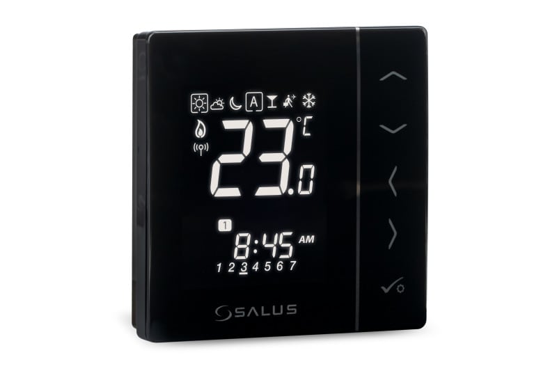 SALUS CONTROLS - 4 in 1 digitaler Raumthermostat - wie VS10WRF, jedoch in schwarz