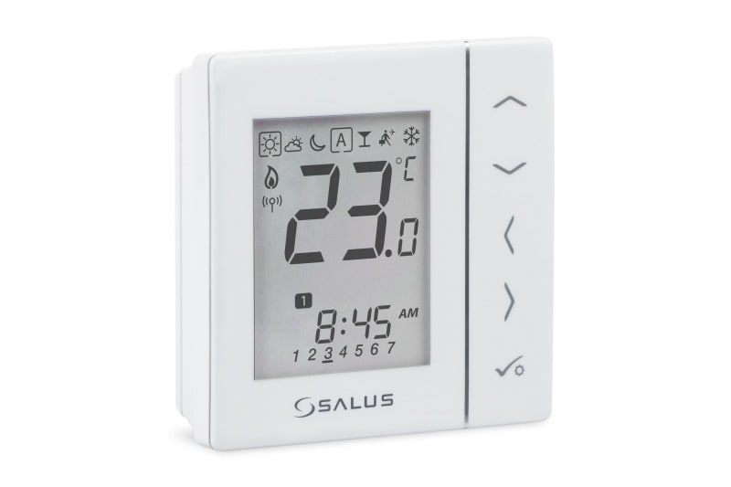 SALUS CONTROLS - 4 in 1 digitaler Raumthermostat, Batterie, Zigbee 2.4 GHz Funk, Aufputz, weiß