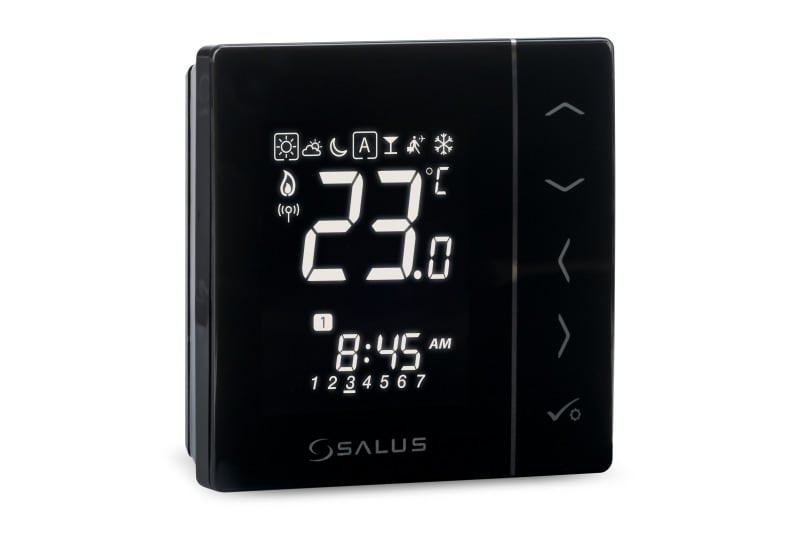SALUS CONTROLS - 4 in 1 digitaler Raumthermostat - wie VS20WRF, jedoch in schwarz