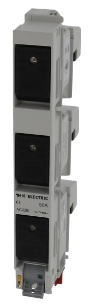 K'ELECTRIC - CORON R D0-Reiter-Sicherungslasttrennschalter 3pol. bestückt 50A