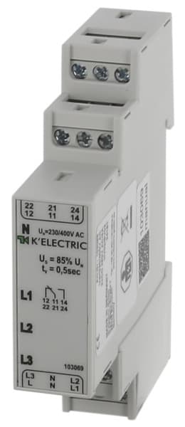 K'ELECTRIC - Unterspannungs-Meßrelais mit 2 Wechsler + Phasenanzeige