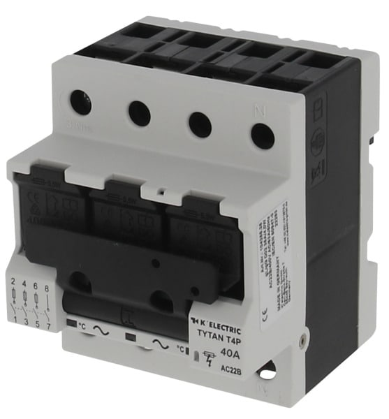 K'ELECTRIC - D0 Lasttrennschalter RE TYTAN T4P 3p+N 40A bestückt, 4 TE