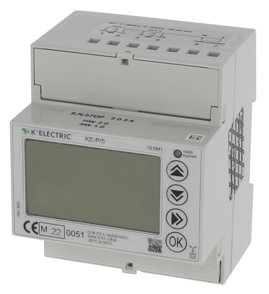 K'ELECTRIC - Drehstromzähler KE-P/5, MID, Wandlermessung, Infrarotschnittstelle