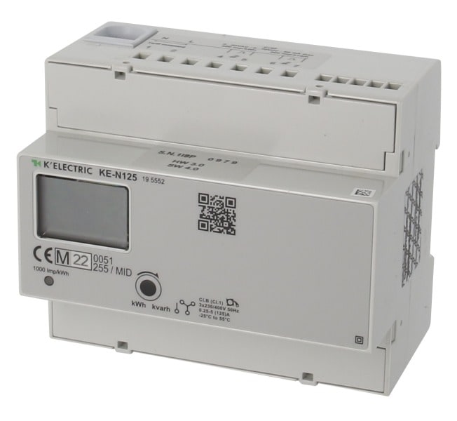 K'ELECTRIC - Drehstromzähler KE-N125 mit MID direkt messend bis 125A, 6 TE,