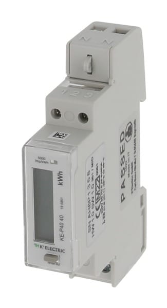 K'ELECTRIC - Wechselstromzähler KE-W40 MID, direkt messend bis 40A, 1TE, Infrarotschnittstelle
