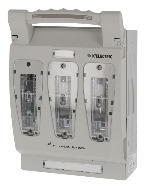 K'ELECTRIC - NH 2 Aufbau-Lasttrennschalter KE 400A, 3polig, Anschlussschraube M10
