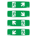 DOTLUX - Erweitertes Piktogrammset für LED-Notleuchte EXIT (Artikel 5389) Set 4 Stück