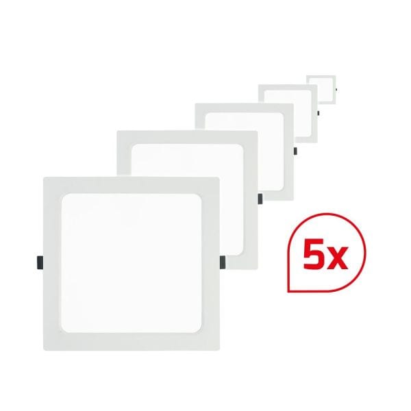 DOTLUX - LED-Einbaupanel SQUAREeco IP20 16W 4000K 175x175mm Set 5 Stück