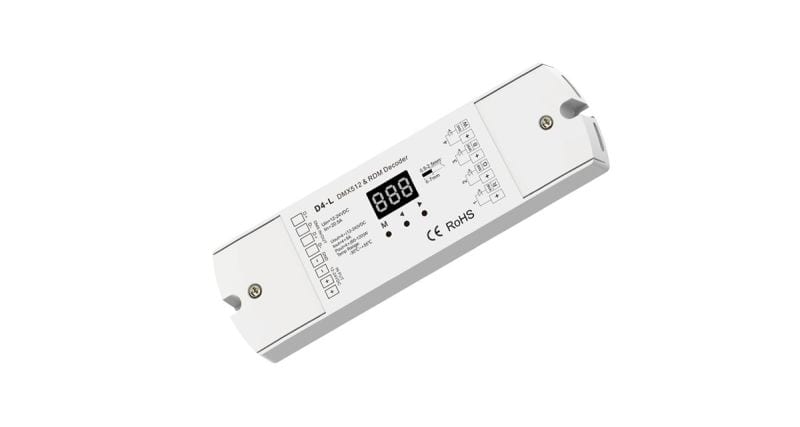 DOTLUX - DMX Empfänger/Dimmer mit integrierter Stand Alone Funktion 4 Kanäle 12-24V DC 4x5A