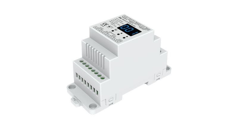 DOTLUX - DMX Empfänger/Dimmer mit integrierter Stand Alone Funktion 4 Kanäle 12-24V DC 4x5A Hutschiene