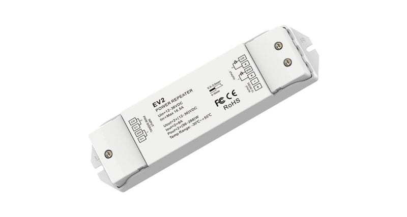 DOTLUX - LED-Verstärker max. 576W für zweifarbige LED-Streifen 2 Kanäle 2x8 A (12-36V)