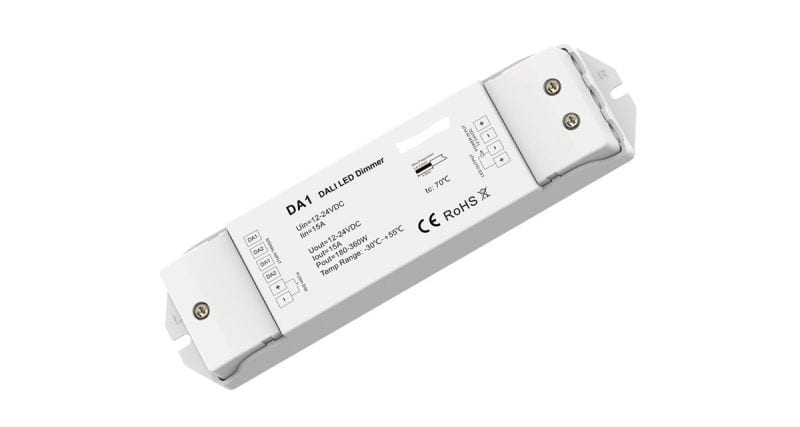 DOTLUX - 1Kanal DALI-Dimmer max.360W für LED-Streifen 1x15A 12- 24 V PWM