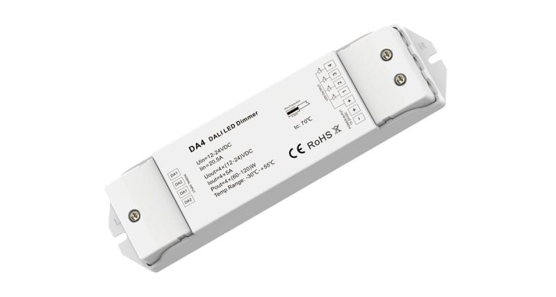 DOTLUX - 4Kanal DALI-Dimmer (DT6) max. 480W für LED-Streifen 4x5A 12- 24 V PWM