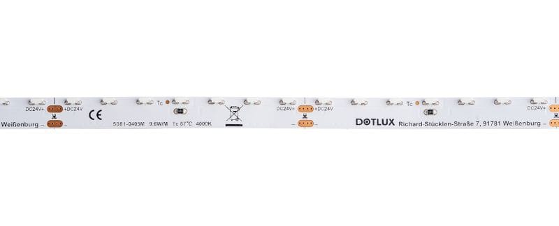 DOTLUX - LED-Streifen SIDEVIEW 48W 8mm 2700K IP20 5m-Rolle inkl. 50cm Anschlusskabel beidseitig