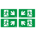 DOTLUX - Erweitertes Piktogrammset Pfeil Diagonal  für LED-Notleuchte EXIT (Artikel 5406) Set 4 Stück