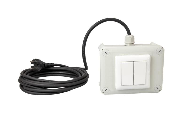 DOTLUX - Funksendereinheit mit 4fach Taster mobile Version im Gehäuse mit 5m Kabel und Schuko-Stecker