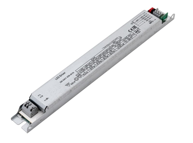 DOTLUX - LED-Netzteil CC für QUICK-FIXdc 15-50W 350-1400mA 25-54V nicht dimmbar NFC linear vorprogrammierte Ausgänge 350/700/1050/1400mA