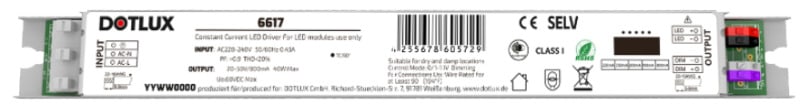 DOTLUX - LED Netzteil max.40W 1-10V dimmbar 250-800mA